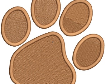 Paw Print Machine Embroidery Designs, Paw Print Embroidery Files, Paw Embroidery, Bear Embroidery Design, DST Designs, Digitized Design, PES