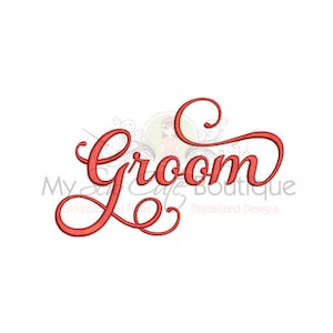 Groom Machine Embroidery Design, Wedding Embroidery Design, Monogrammed Wedding Embroidery Designs, Embroidery Sayings, Attendant Embroidery