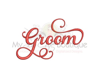 Groom Machine Embroidery Design, Wedding Embroidery Design, Monogrammed Wedding Embroidery Designs, Embroidery Sayings, Attendant Embroidery