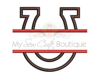 Split Horseshoe Applique Machine Embroidery Designs, Horse Applique Designs, Horse Embroidery, Animal Applique, Machine Applique, PES Files