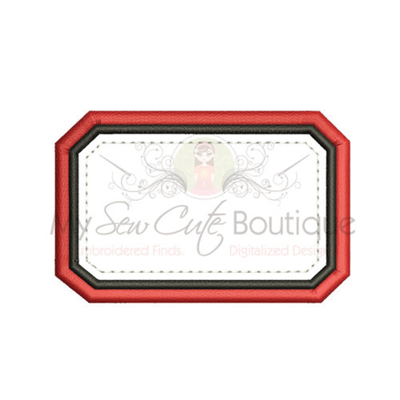 Machine Embroidery Rectangle Frame Design Rectangle Applique Machine Embroidery Design, Rectangle Applique Design ...