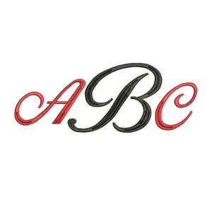 Embroidery Monogram Script  - Machine Embroidery Font - Sizes 1.6, 3 and 3.8 inch