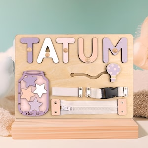 Wooden Name Puzzle with Pegs, Personalized Montessori Toddler Toy, Custom Baby Shower & First Birthday Gift for Kids