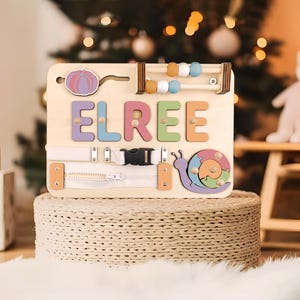 Personalized Name Puzzle with Peg Montessori Toddler Toy Custom Baby Gift Wooden Toys for 1st Birthday and First Christmas