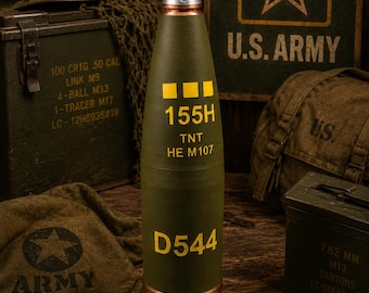155mm Artillery Shell Time Capsule | Military Memorial Keepsake, Stash Container (3D Printed