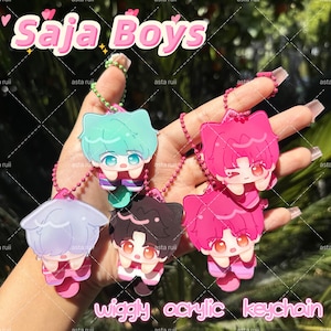 Kpop Demon Hunter | Saja Boys wiggly acrylic Keychains ( Read description &lt;3 )