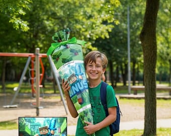 Personalized school cone – design according to your child's wishes (favorite character, hobby, color & name) – each design is created individually for your child!