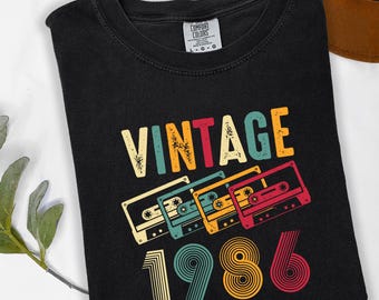 1986 Cassette Tape Sweatshirt – Retro 40th Birthday Gift for Her