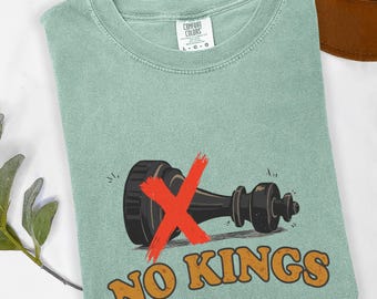No Faux King Way Shirt, Pro Democracy 1970s Groovy Tee, Anti Authoritarian Protest Apparel