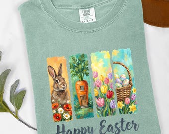 Floral Bunny Easter Shirt, Carrot House Spring Graphic Tee