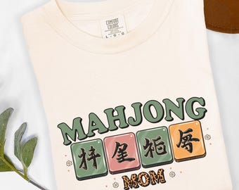 Mahjong Mom Shirt, Retro Game Night Tee, Board Game Lover Gift