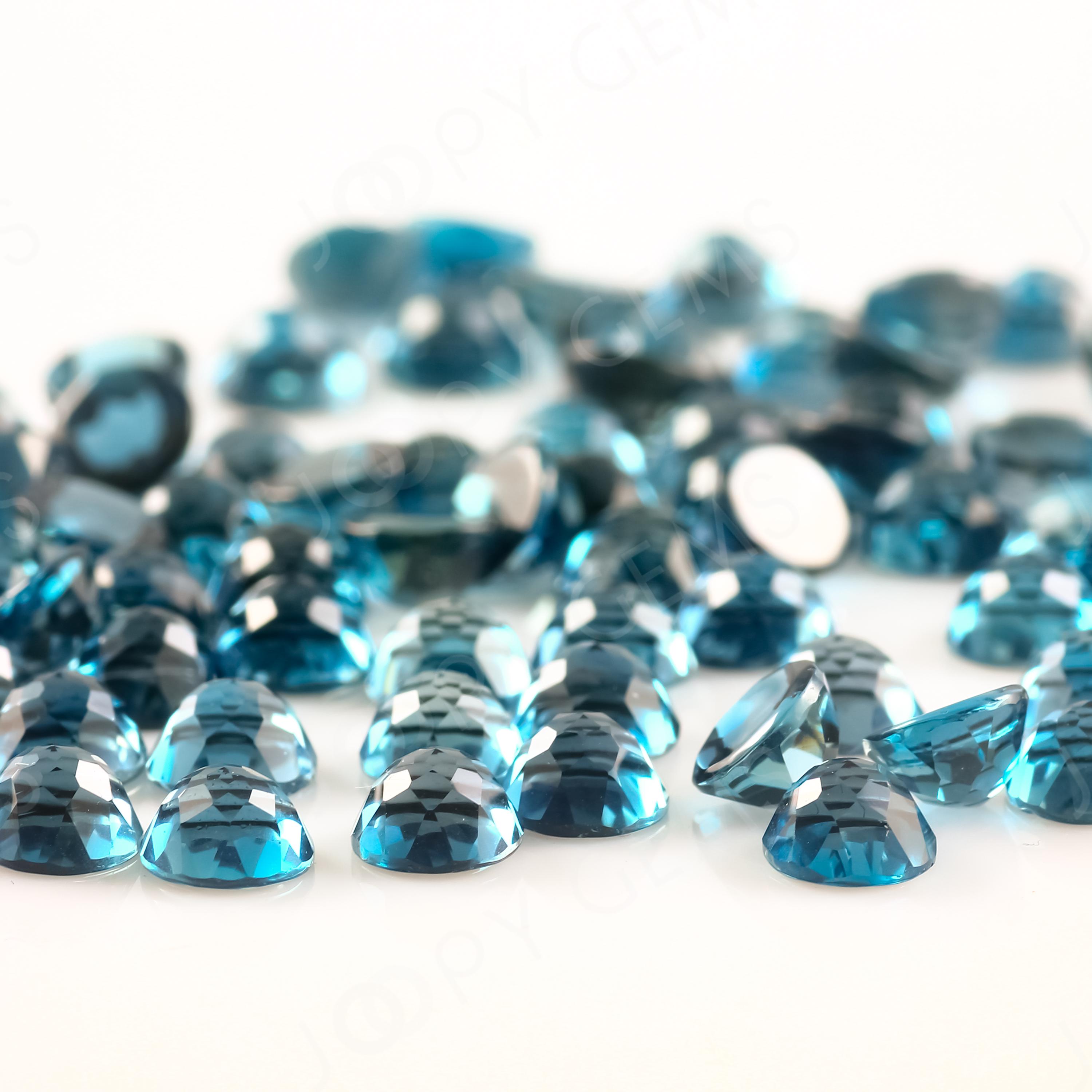 London Blue Topaz Cabochon 5mm Rose Cut Round