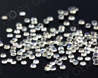 Rainbow Moonstone Cabochon 2mm round, AAA grade - per stone