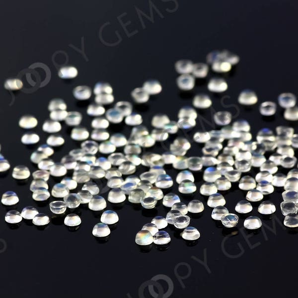 Rainbow Moonstone Cabochon 2mm round, AAA grade - per stone