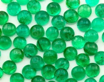 Emerald Cabochon 4mm Round - per stone