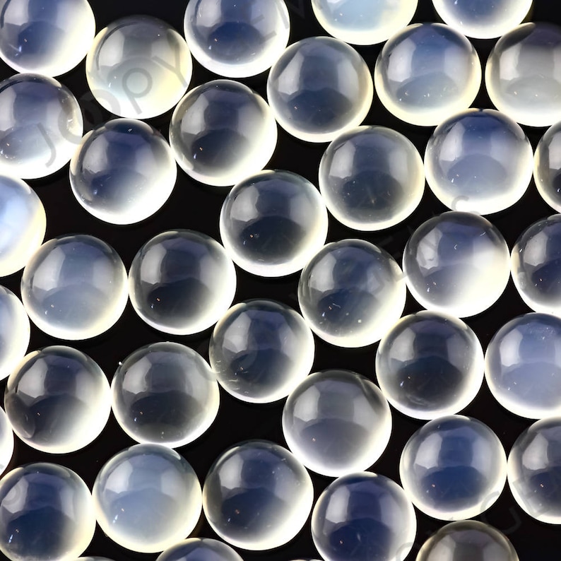 White Moonstone Cabochon 8mm Round 1 cab