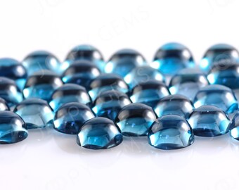 London Blue Topaz Cabochon 6mm Round - 1 cab