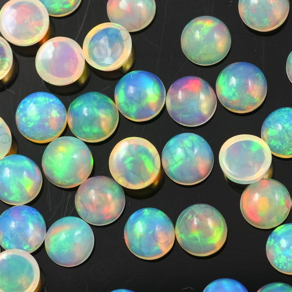 White Opal Cabochon 5mm Round - 1 cab