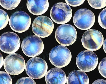 Rainbow Moonstone Cabochon 8mm Round AA grade - per stone