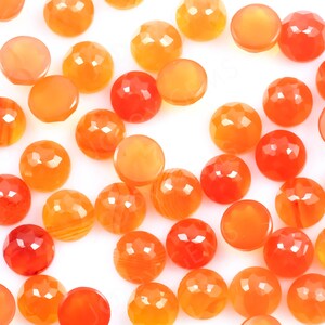 Carnelian Rose Cut Cabochon 5mm Round  - 1 cab