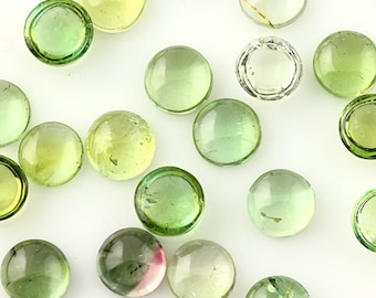 Light Green Tourmaline Cabochon 6mm Round - per stone