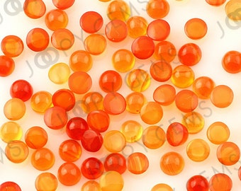 Carnelian Cabochon 3mm Round  - per stone