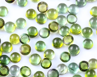 Medium Green Tourmaline Cabochon 3mm Round - per stone