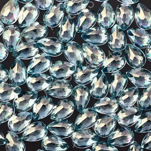 Sky Blue Topaz Rose Cut Pear Cabochon 6x4mm - per stone