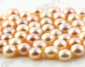 Pink Cultured Freshwater Pearls Half-Drilled Button 7.5-8mm, 1 piece