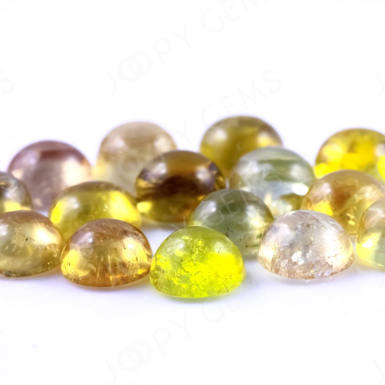 Yellow Tourmaline Cabochon 5mm Round 1 cab image 6