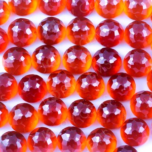 Hessonite Garnet Rose Cut Cabochon 6mm Round per stone image 3