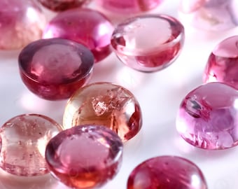 Orange-Pink Tourmaline Cabochon 6mm Round - per stone