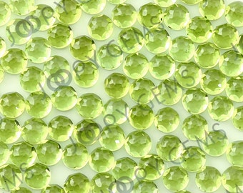 Peridot Rose Cut Cabochon 4mm Round - per stone