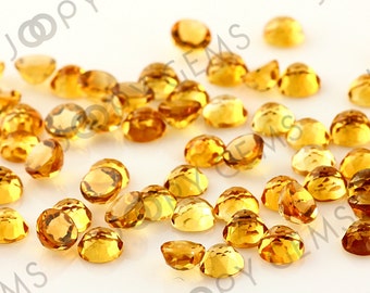 Citrine For Jewelry Making 20 Psc Size 2 to 3 mm Citrine Cut Gemstone Cabochon Natural Citrine Round Cabochons Lot