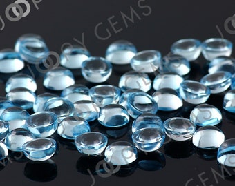 Sky Blue Topaz Cabochon 6mm round - per stone