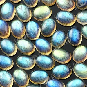 111.98 carats total 051-10-107 Group of six Labradorite oval cabochons