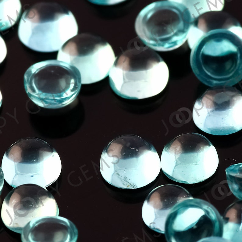 Cabochon di apatite rotondo da 4 mm per pietra immagine 2