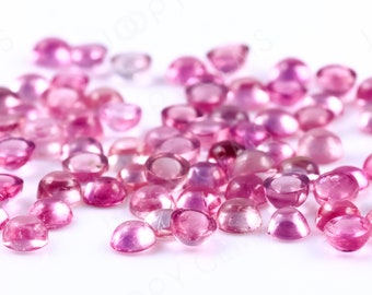 Light Pink Tourmaline Cabochon 3mm Round - per stone