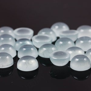 Aquamarine (milky) Cabochon 6mm Round - per stone