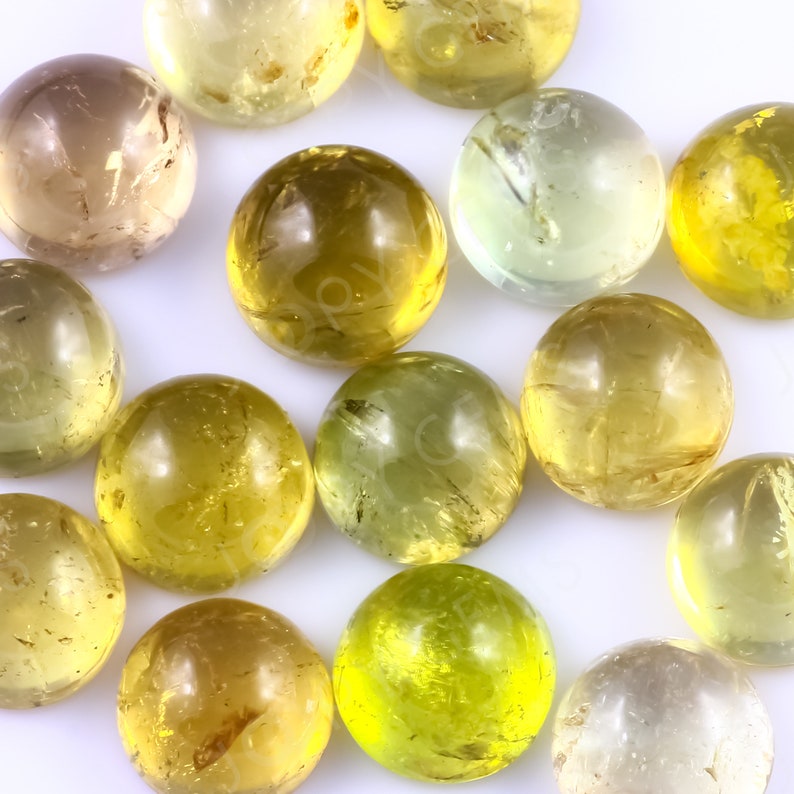 Yellow Tourmaline Cabochon 5mm Round 1 cab image 3