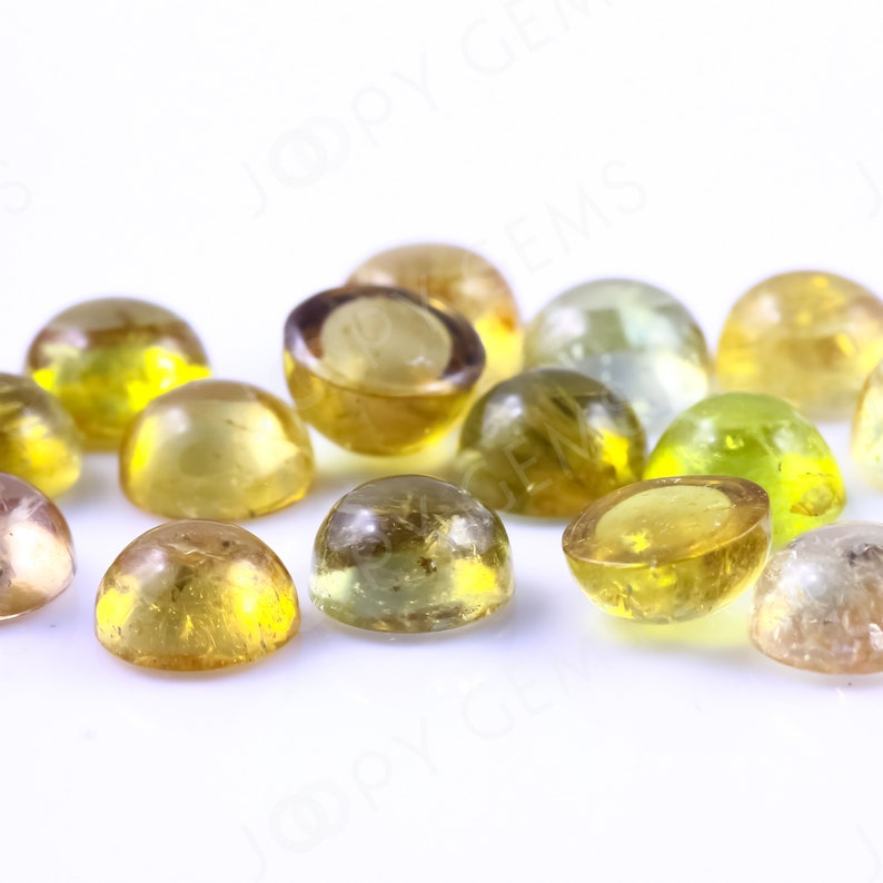 Yellow Tourmaline Cabochon 5mm Round 1 cab image 1