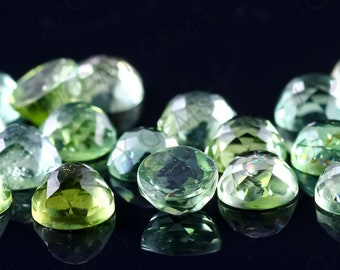 Green Tourmaline Rose Cut Cabochon 5.5mm Round - per stone