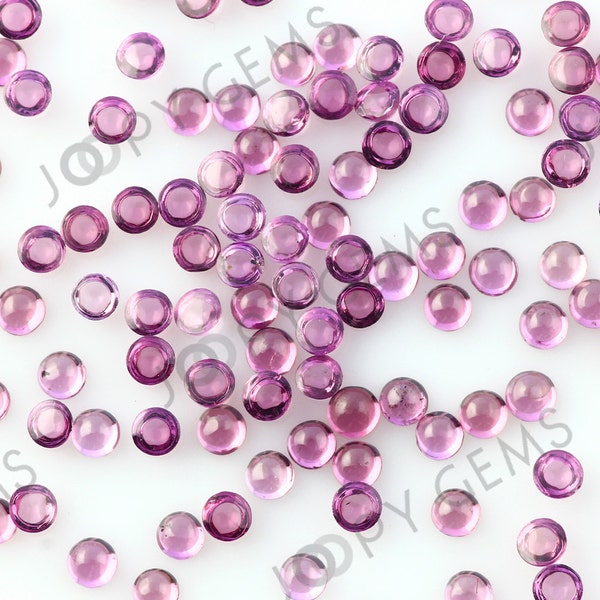 Rhodolite Garnet Cabochon 2mm Round - per stone