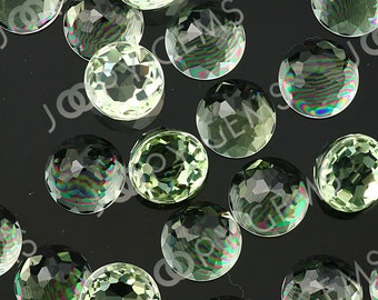 Prasiolite (Green Amethyst) Rose Cut Cabochon 8mm Round - per stone