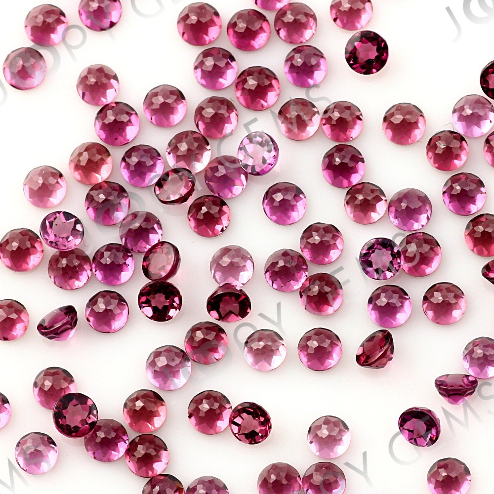 Rhodolite Garnet Cabochon 3mm Rose Cut Round - per stone