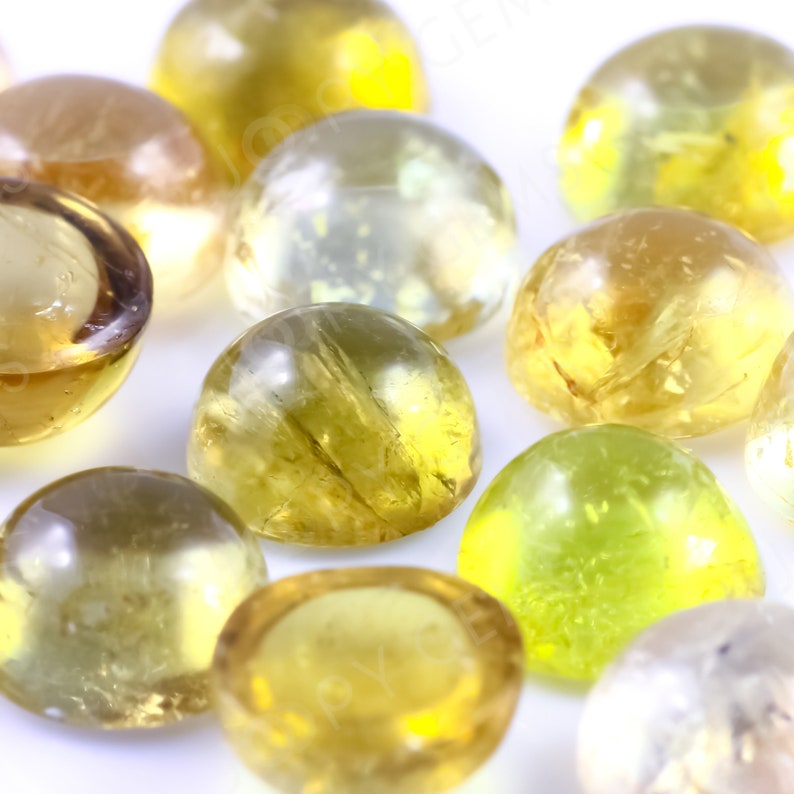 Yellow Tourmaline Cabochon 5mm Round 1 cab image 2