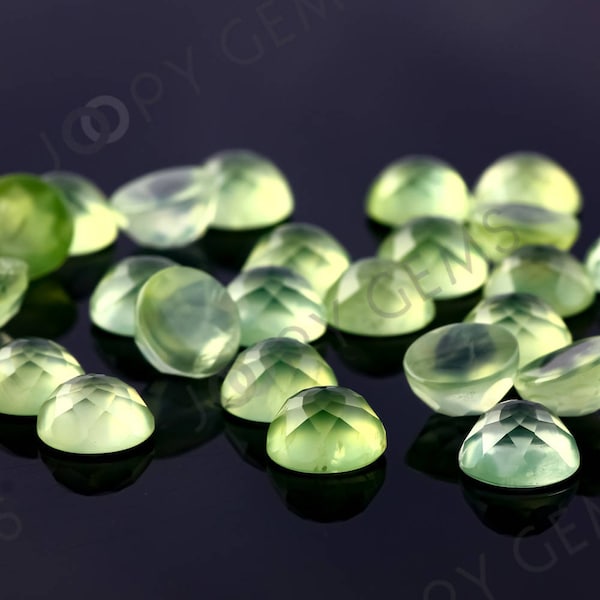 Prehnite Rose Cut Cabochon 8mm Round - per stone