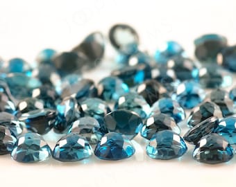 London Blue Topaz  Rose Cut Cabochon 6mm Round - per stone