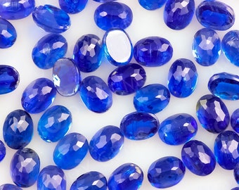 Kyanite Rose Cut Cabochon 3x4mm Oval - per stone