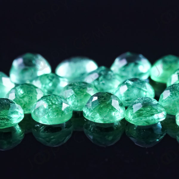 Emerald Rose Cut Cabochon 3mm Round  - 1 cab